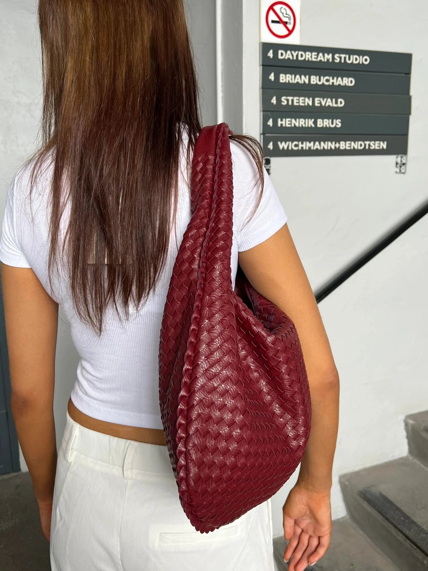Becker's Amsterdam™ Woven Bordeaux Red Skulderveske - Woven Bordeaux Red Bag