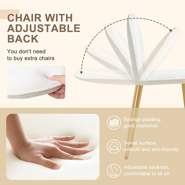 Becker's Amsterdam™ - Make-Up Tafel Driedelige Set Inclusief Tafel, Stoel & Spiegel