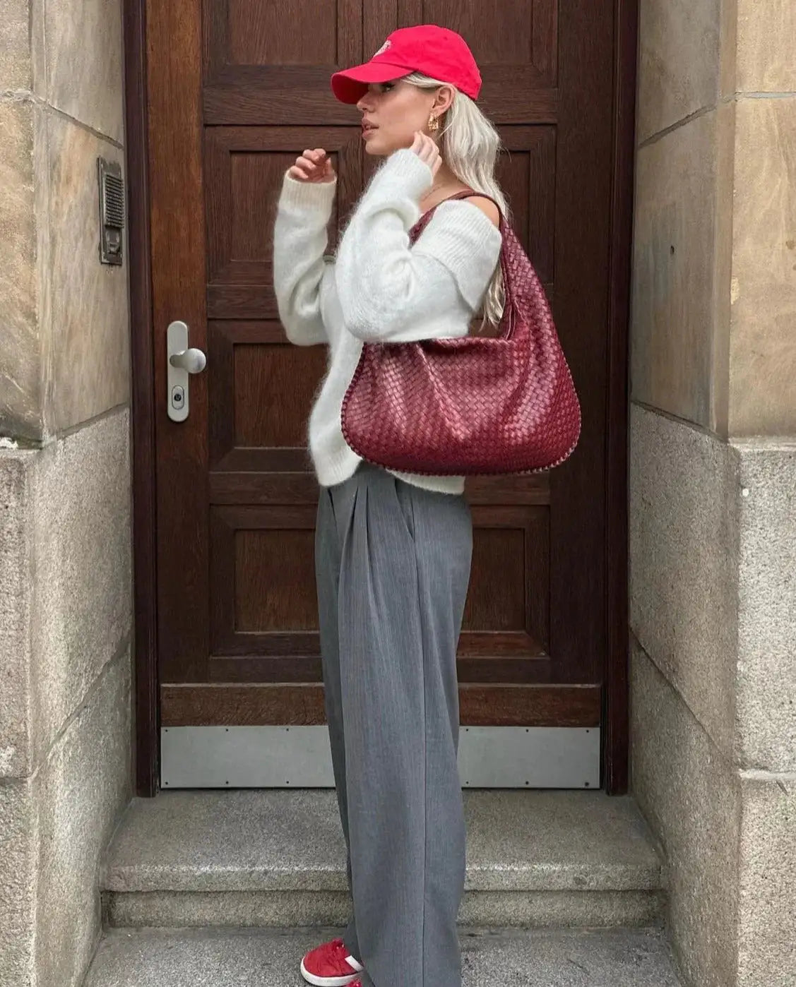 Becker's Amsterdam™ Woven Bordeaux Red Skulderveske - Woven Bordeaux Red Bag