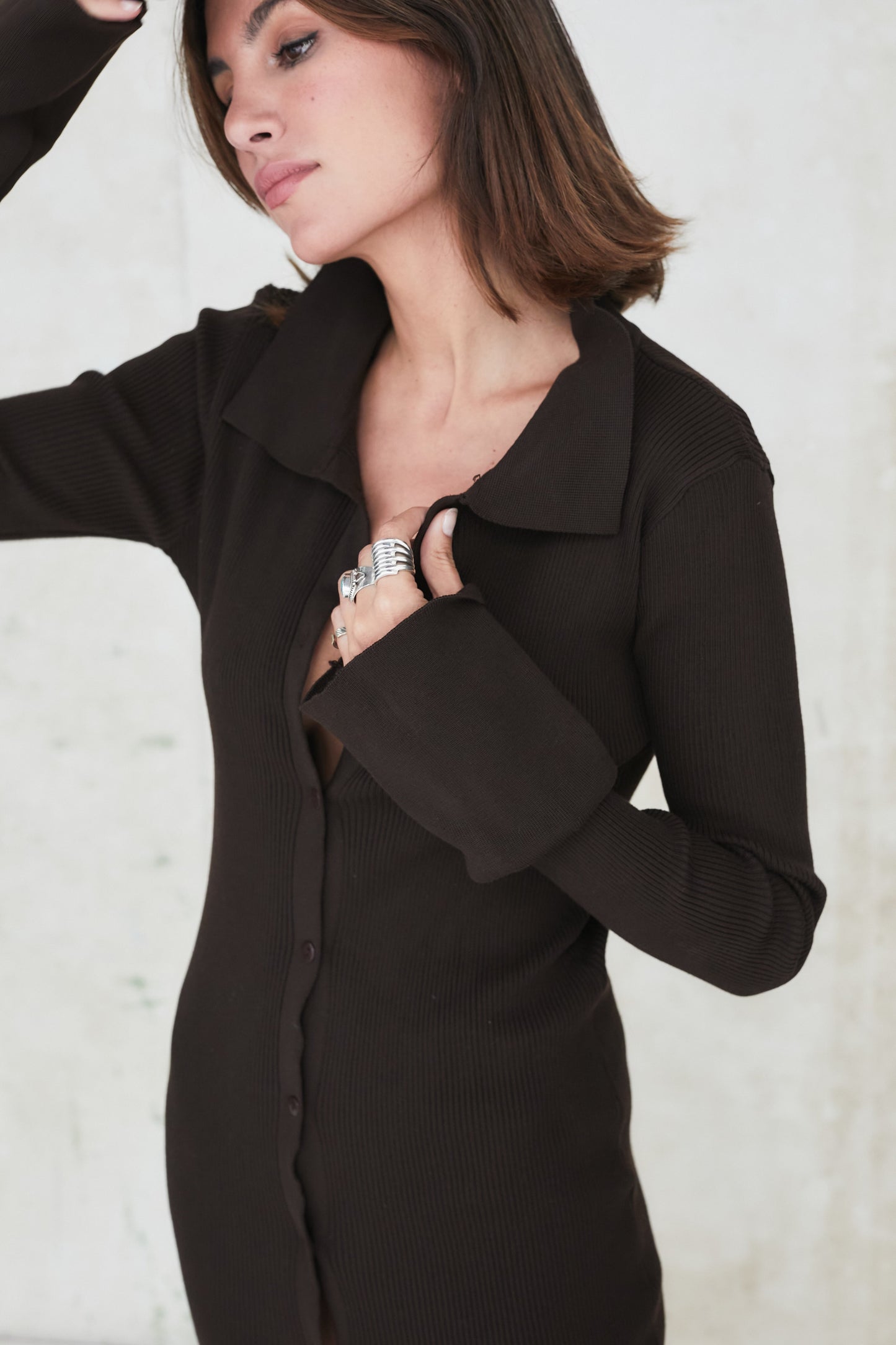 Trafalgar Square Dress – Brown Cotton Midi | Becker's Amsterdam™