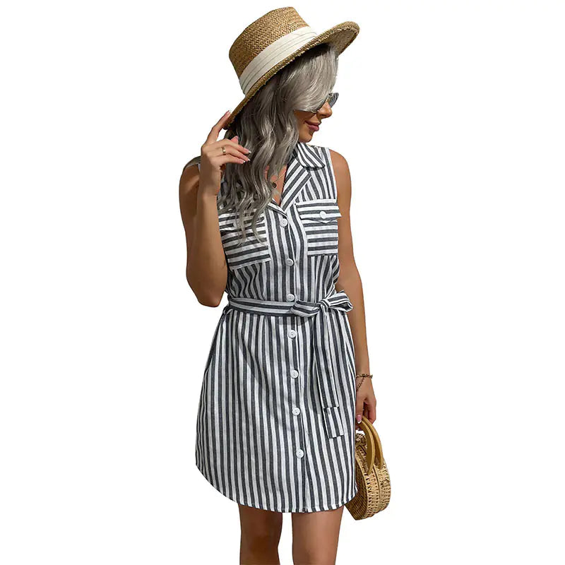 Becker's Amsterdam™ - Lissabon Stijlvolle Gestreepte Zebra Zomerjurk