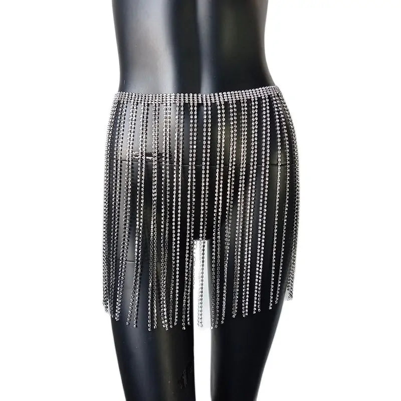 Becker's Amsterdam™- Braziliaanse Festival Kristalachtige Glitterende Mini Rok Met Kwastjes