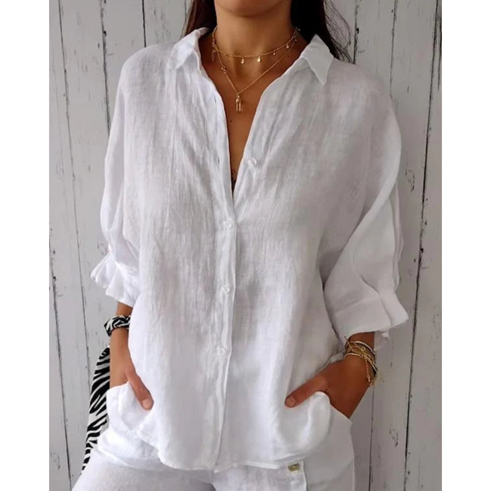 Becker's Amsterdam™ - Lichtgewicht en Elegante Dames Blouse met Lange Mouwen | Comfortabel & Stijlvol Zomers Dames Overhemd