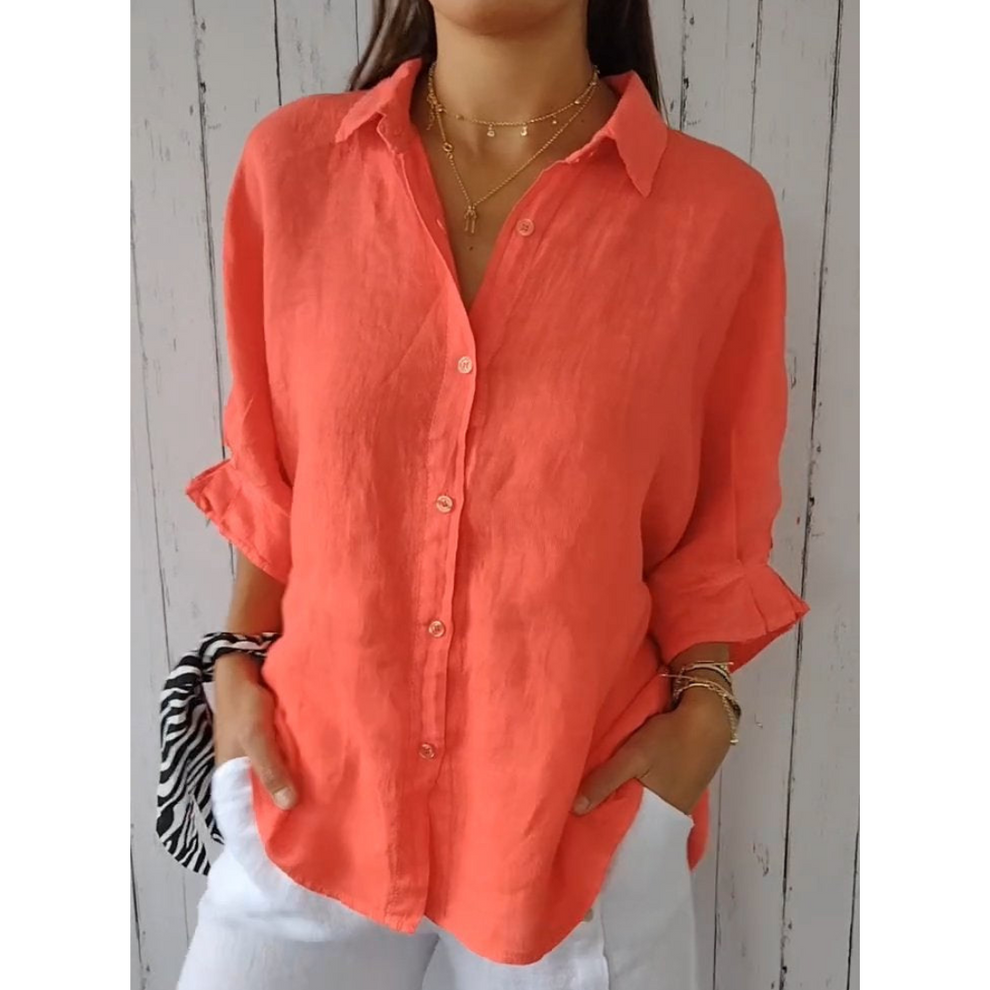 Becker's Amsterdam™ - Lichtgewicht en Elegante Dames Blouse met Lange Mouwen | Comfortabel & Stijlvol Zomers Dames Overhemd