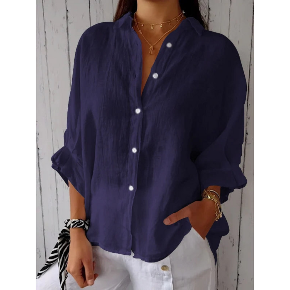 Becker's Amsterdam™ - Lichtgewicht en Elegante Dames Blouse met Lange Mouwen | Comfortabel & Stijlvol Zomers Dames Overhemd