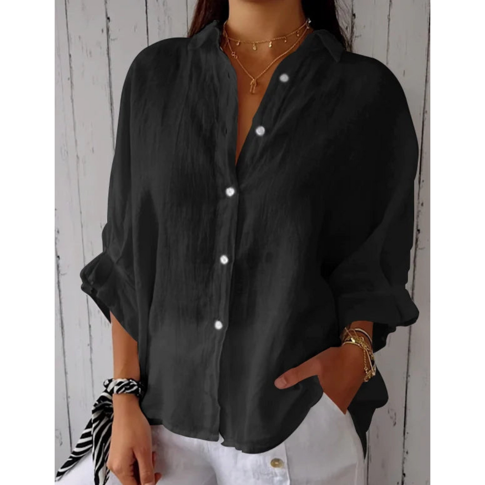 Becker's Amsterdam™ - Lichtgewicht en Elegante Dames Blouse met Lange Mouwen | Comfortabel & Stijlvol Zomers Dames Overhemd
