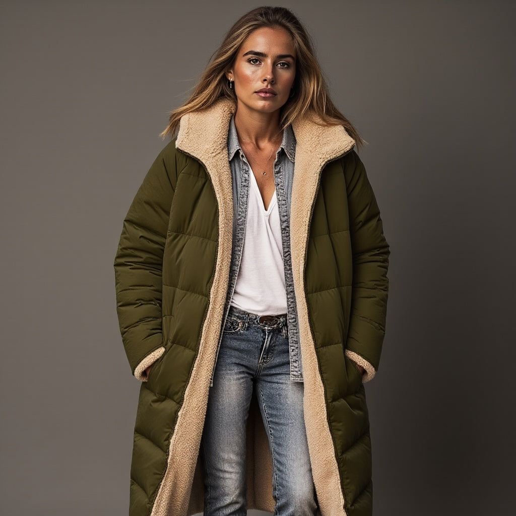 Warm en cozy fleece groene jacket Kylie™ voor dames