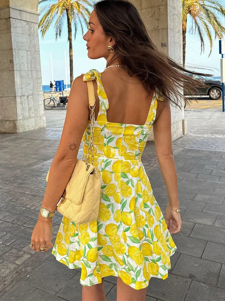 Zitronengelbes Sommerkleid Kleid Sommer Zitronen