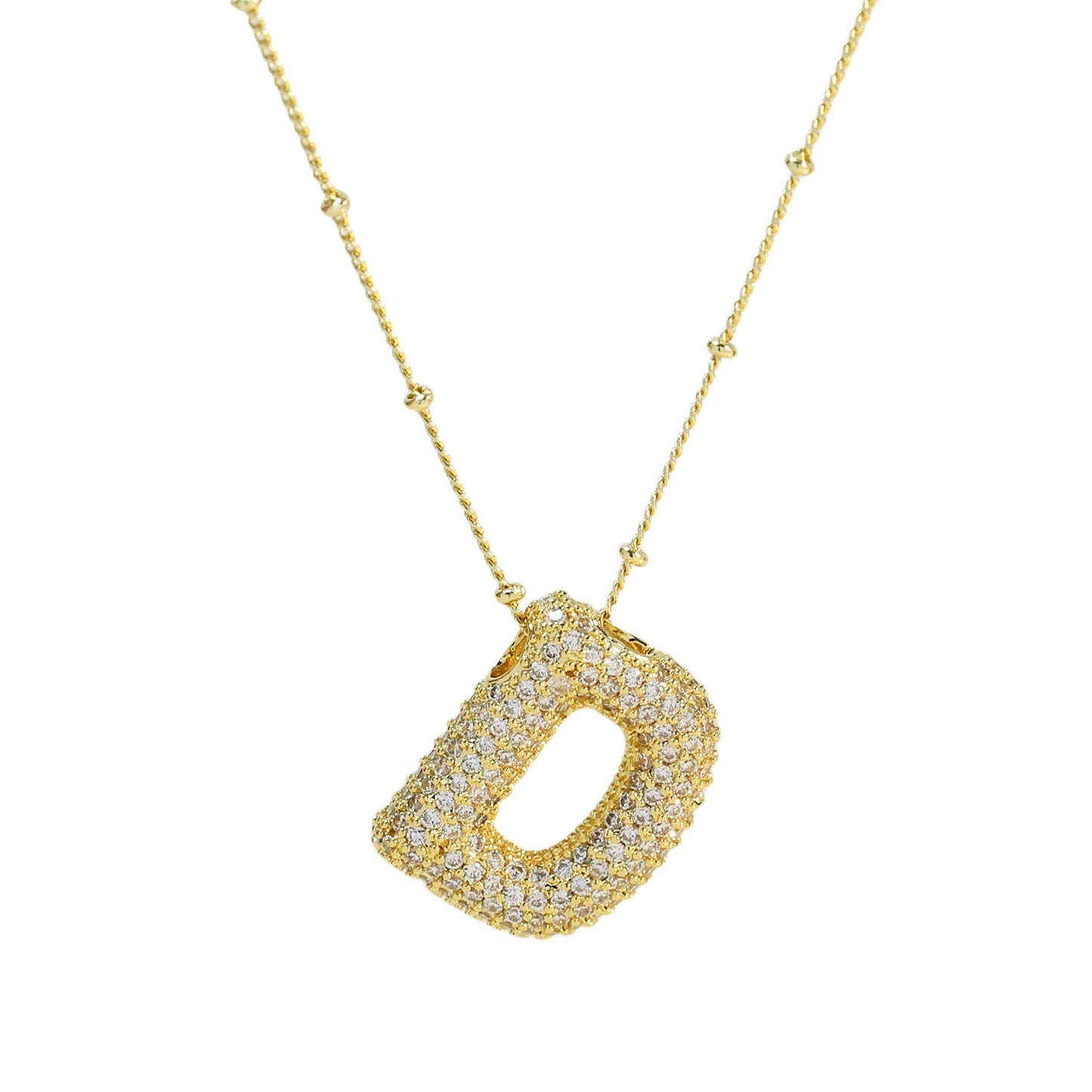 Stella Initial Spark Necklace - Letter hanger with sparkling stones | Becker’s Amsterdam