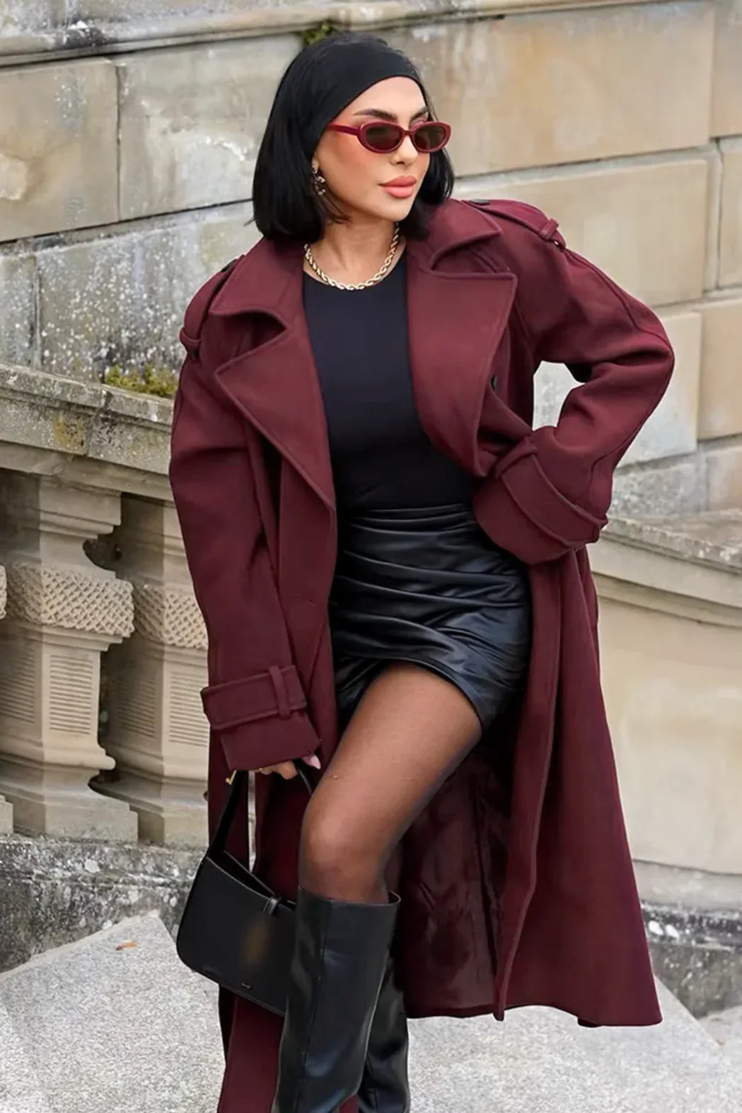 Burgundy Belle Coat™ – Luxury Women's Bordeaux Coat | Becker's Amsterdam