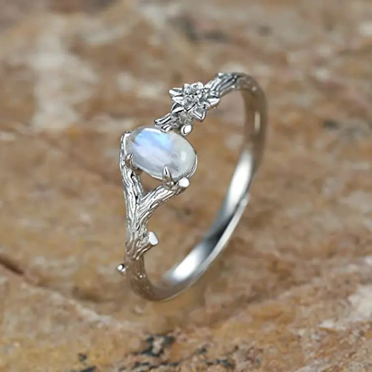 Becker's Amsterdam™ - Zilveren Ring Met Maansteen