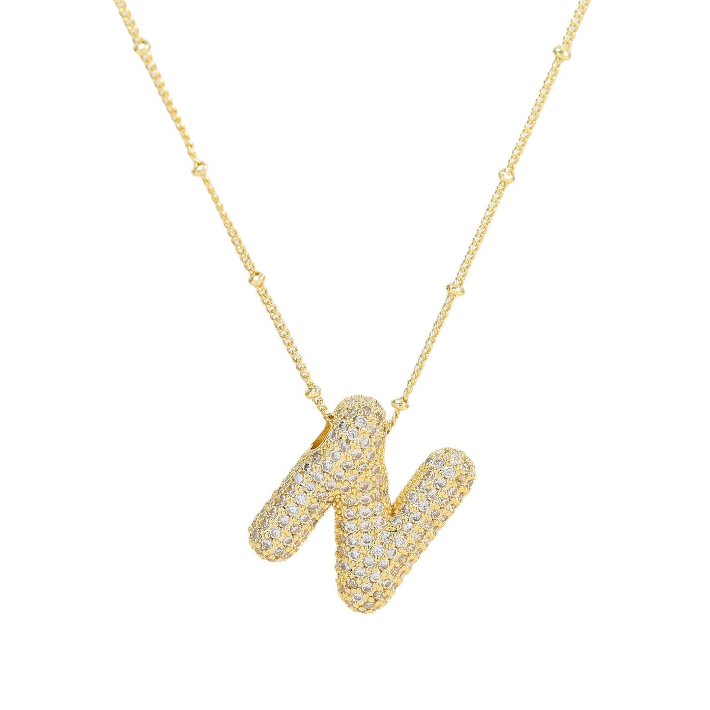 Stella Initial Spark Necklace - Letter hanger with sparkling stones | Becker’s Amsterdam