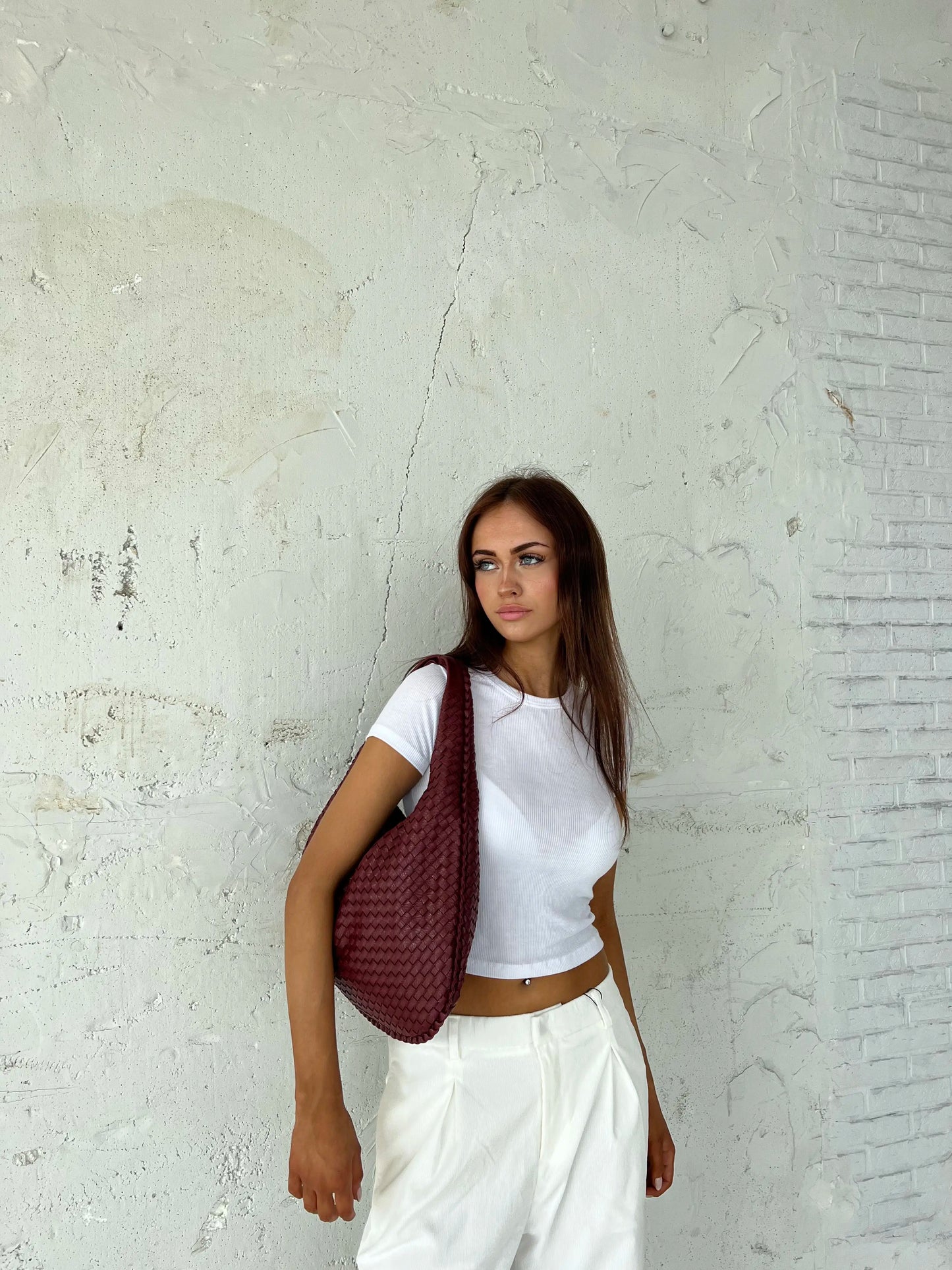 Becker's Amsterdam™ Woven Bordeaux Red Skulderveske - Woven Bordeaux Red Bag