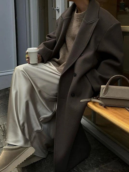 Étoile Luxe Coat™ – dames oversized double-breasted mantel met reverskraag en hoge split, van Becker’s Amsterdam