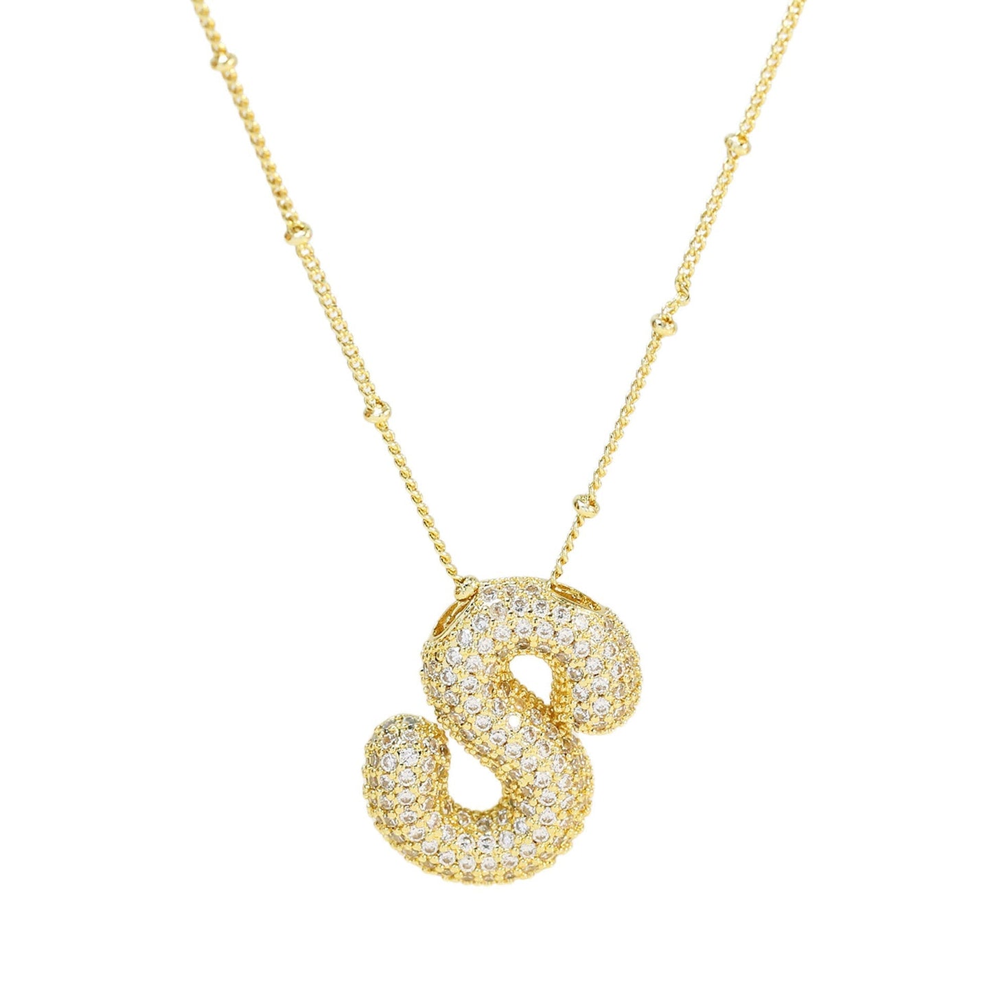 Stella Initial Spark Necklace - Letter hanger with sparkling stones | Becker’s Amsterdam