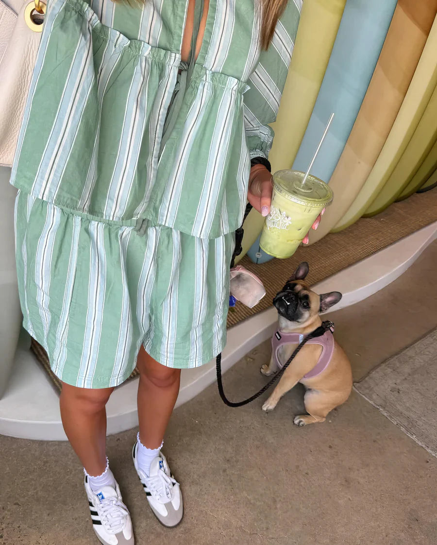 Zina Striped Boho Set - Striped Blouse & High -Waist Shorts | Becker’s Amsterdam