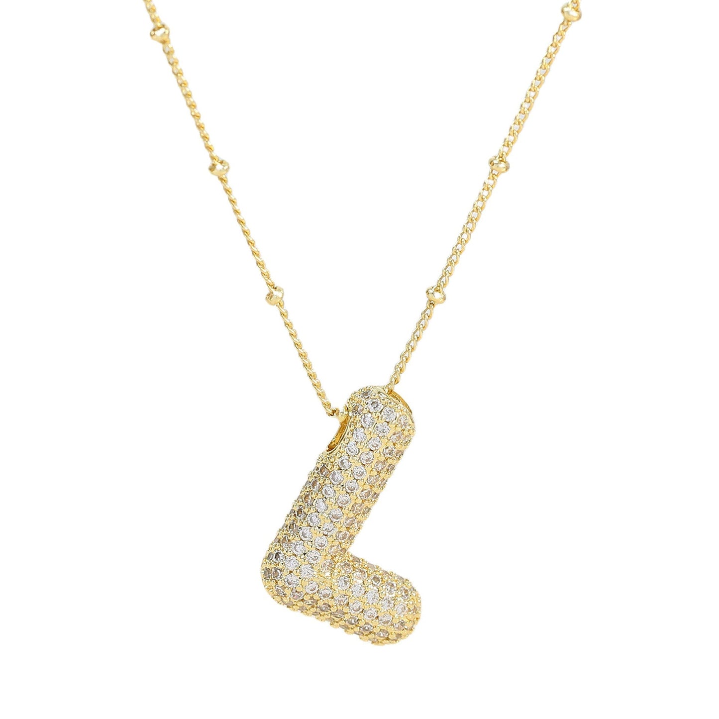 Stella Initial Spark Necklace - Letter hanger with sparkling stones | Becker’s Amsterdam