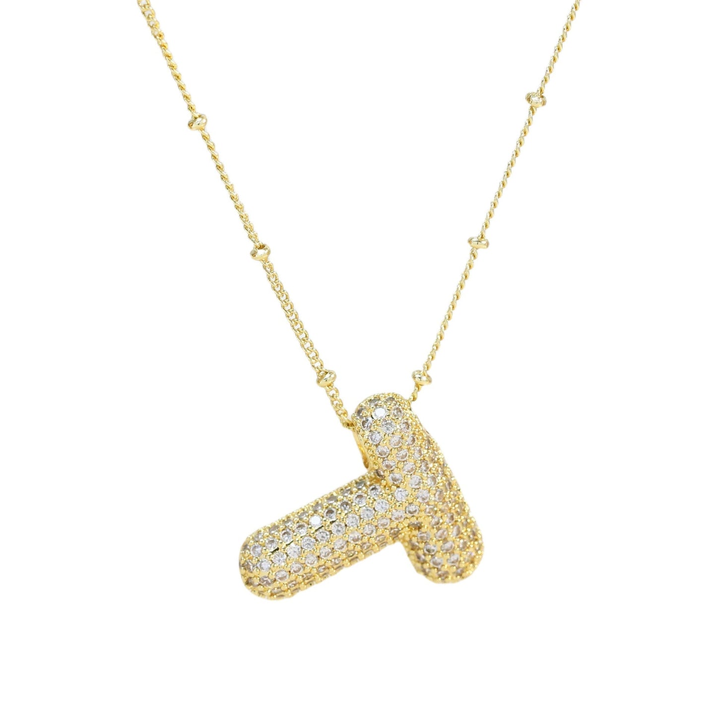 Stella Initial Spark Necklace - Letter hanger with sparkling stones | Becker’s Amsterdam