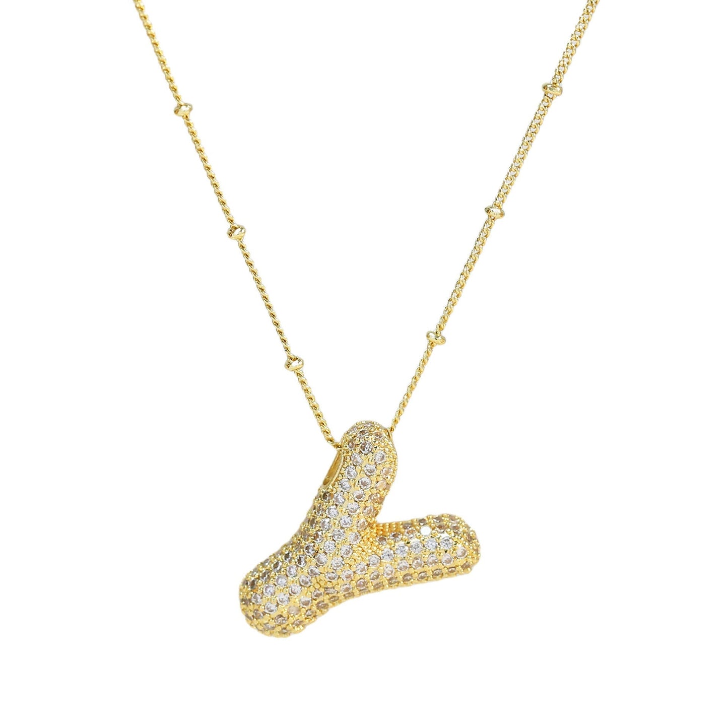 Stella Initial Spark Necklace - Letter hanger with sparkling stones | Becker’s Amsterdam