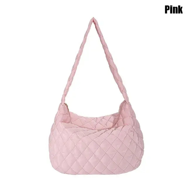 Becker's Amsterdam™- Romslig myk rosa skulderveske - myk rosa stoffveske