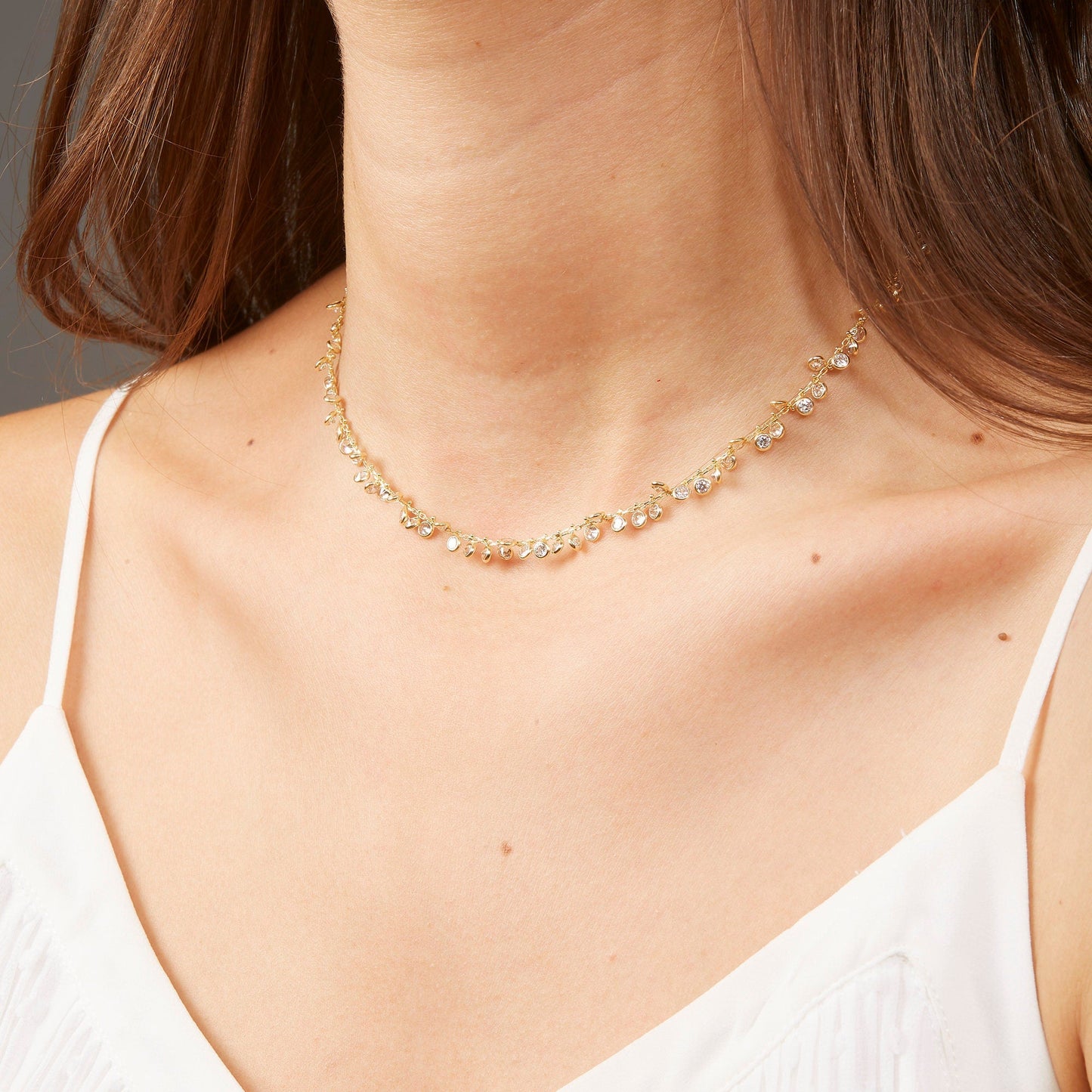Éclat Cascade Necklace™ – dames ketting met kristallen druppels en luxueuze uitstraling van Becker’s Amsterdam