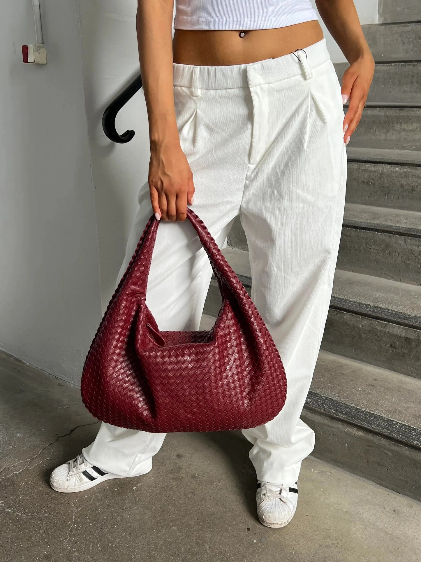 Becker's Amsterdam™ Woven Bordeaux Red Skulderveske - Woven Bordeaux Red Bag