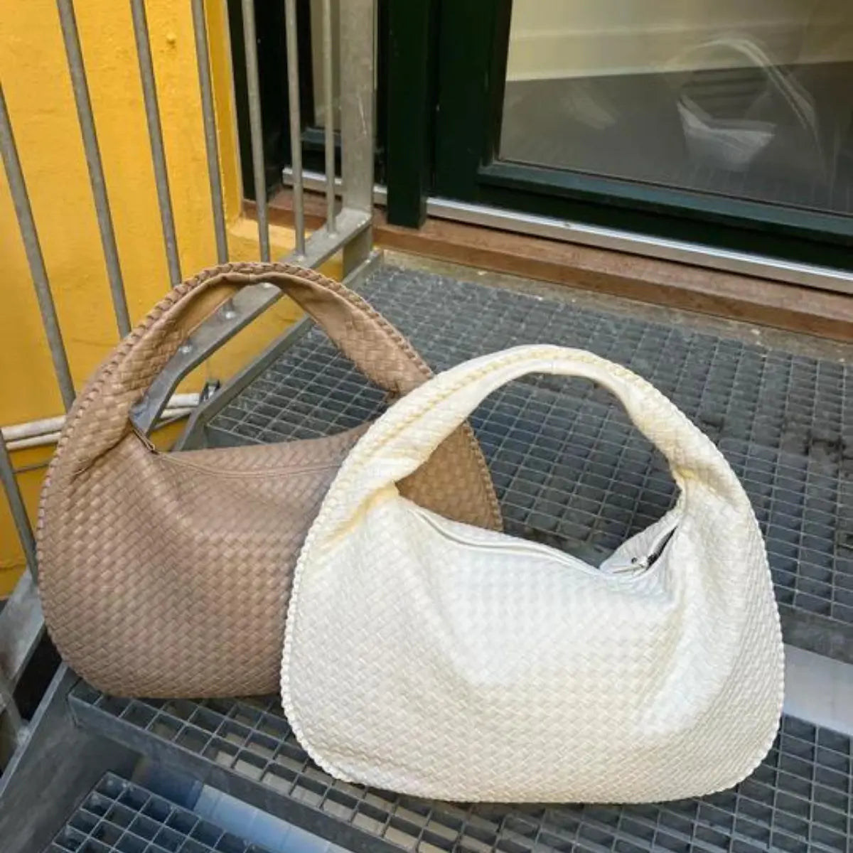 Becker's Amsterdam™ - Kopenhagen Geribbelde Witte Handtas - Ribbad Vit Handväska