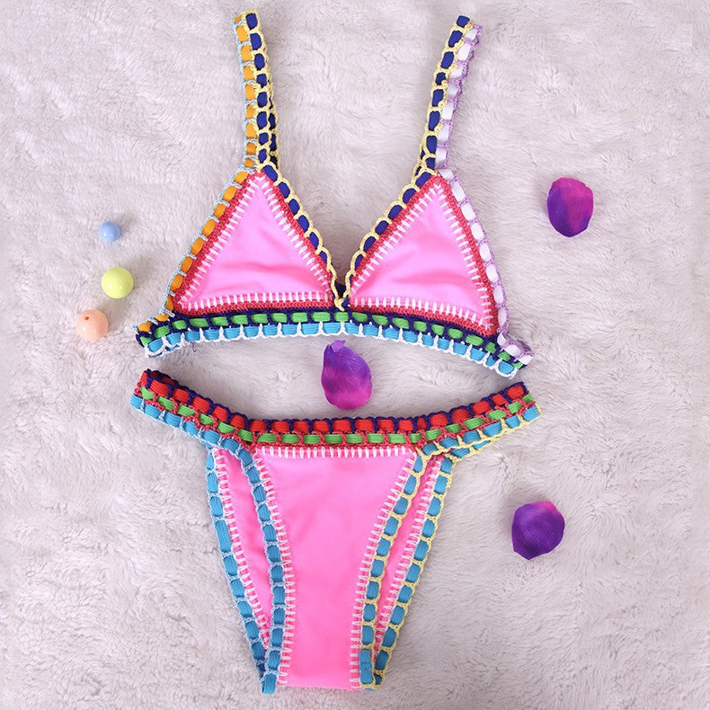 Set di triangoli all'uncinetto Boho - Bikinitop all'uncinetto e slip a bassa vita | Becker Amsterdam