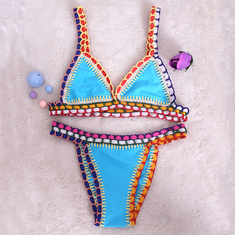 Set di triangoli all'uncinetto Boho - Bikinitop all'uncinetto e slip a bassa vita | Becker Amsterdam