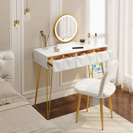 Driedelige Make-Up Tafel Set Inclusief Stoel En Spiegel
