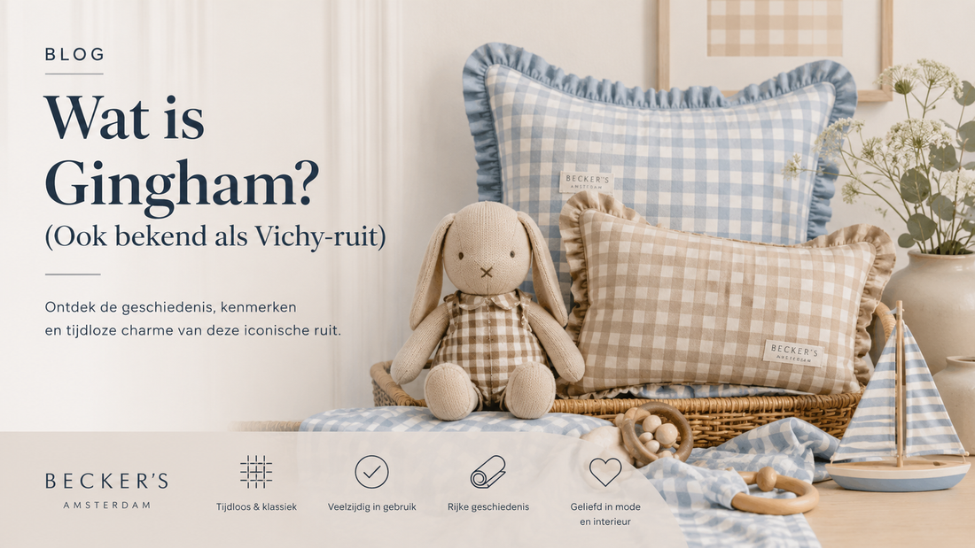 Gingham of Vichy-ruit in een klassiek tweekleurig ruitpatroon