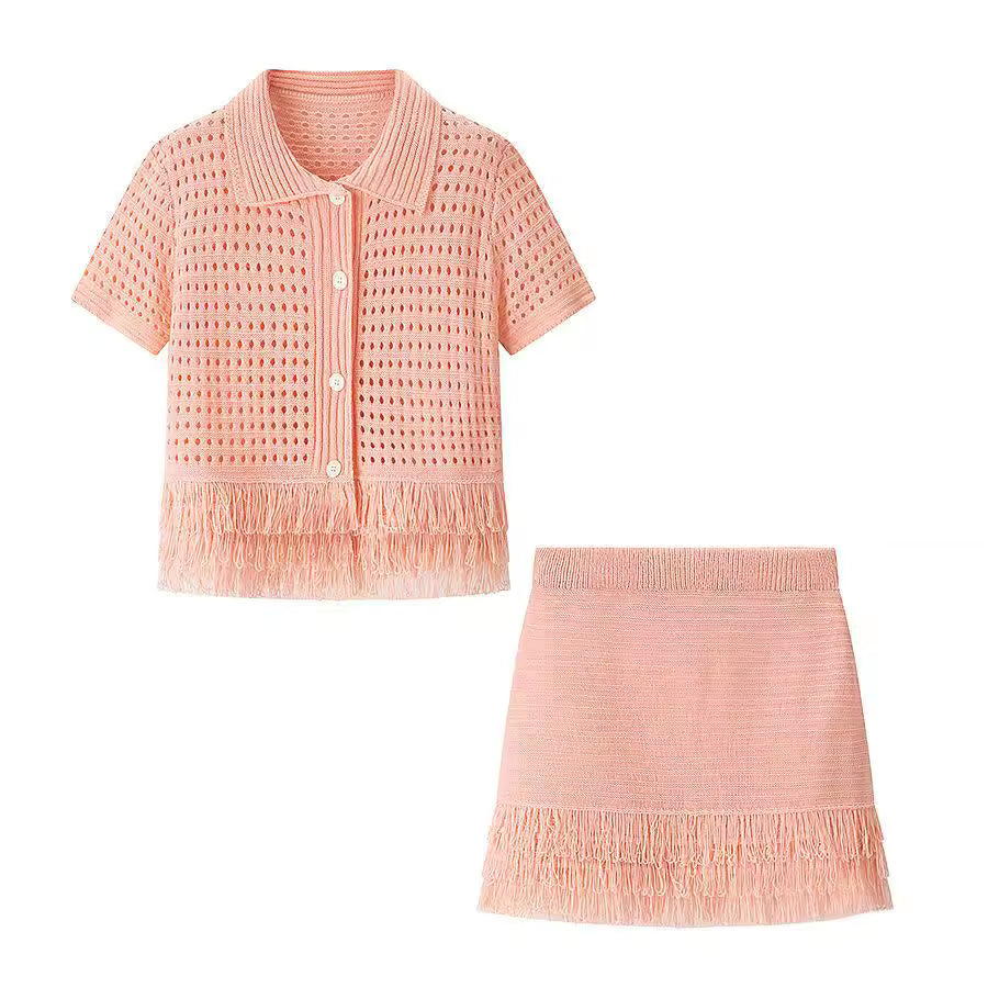 Lyna Co-ord Set – Crochet met Franjes en Minirok | Becker's Amsterdam