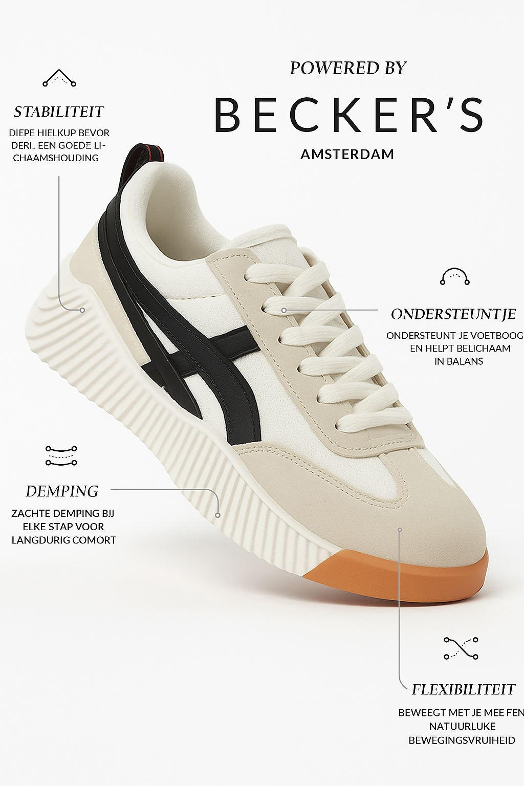 Lina Orthopedic Sneakers™ – Comfortable Women's Walking Shoes | Becker's Amsterdam