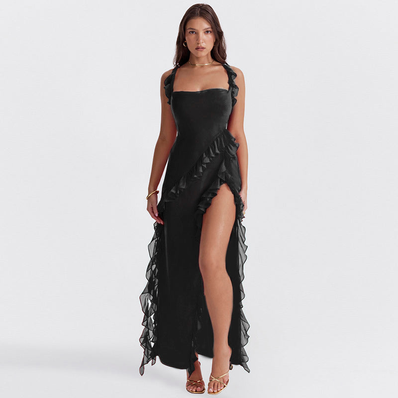 Étoile Ruffle Chic Dress™ – Trendy Ruffle Maxi Dress Women | Becker's Amsterdam
