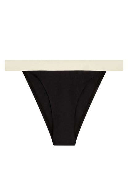 Mytilene Black-White Bikini Set – luxusní bikiny s kontrastními detaily a vysokým střihem | Beckerův Amsterdam