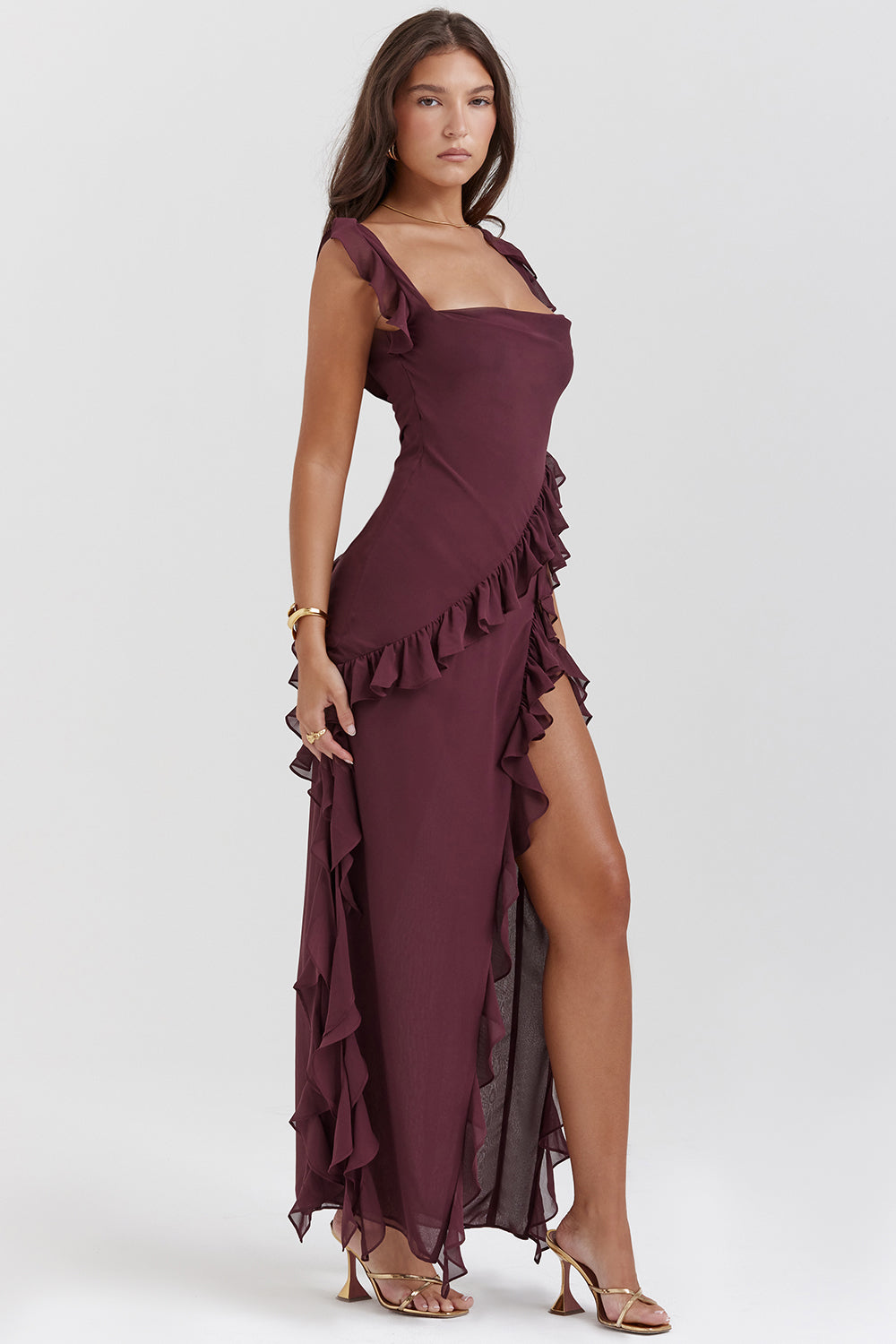 Étoile Ruffle Chic Dress™ – Trendy Ruffle Maxi Dress Women | Becker's Amsterdam