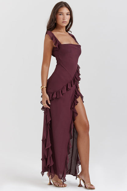 Étoile Ruffle Chic Dress™ – Trendy Ruffle Maxi Dress Women | Becker's Amsterdam