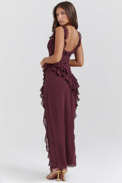 Étoile Ruffle Chic Dress™ – Trendy Ruffle Maxi Dress Women | Becker's Amsterdam