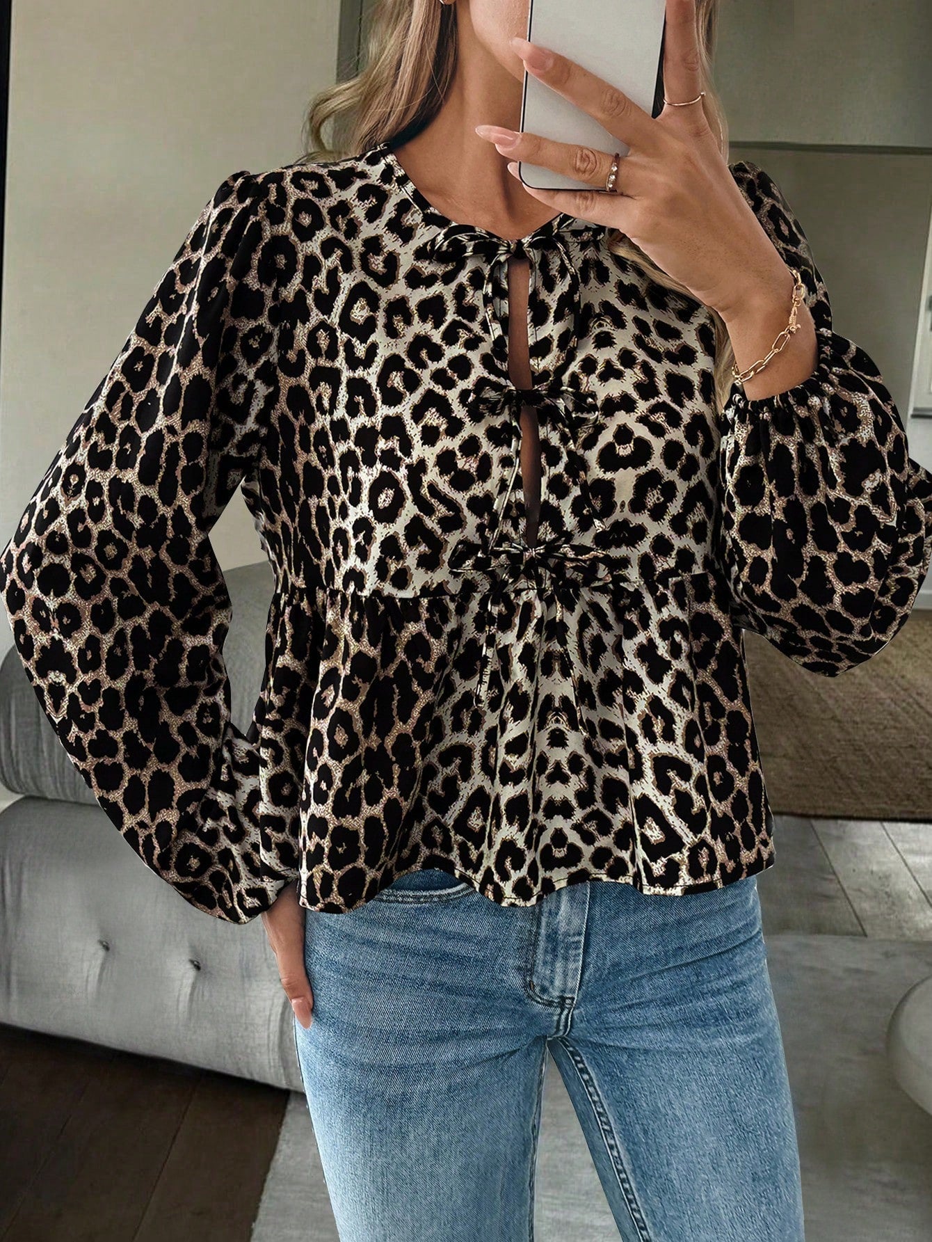 Leopard Print Women's Blouse with Bow Detail – Feminine, Striking &amp; Trend-Conscious