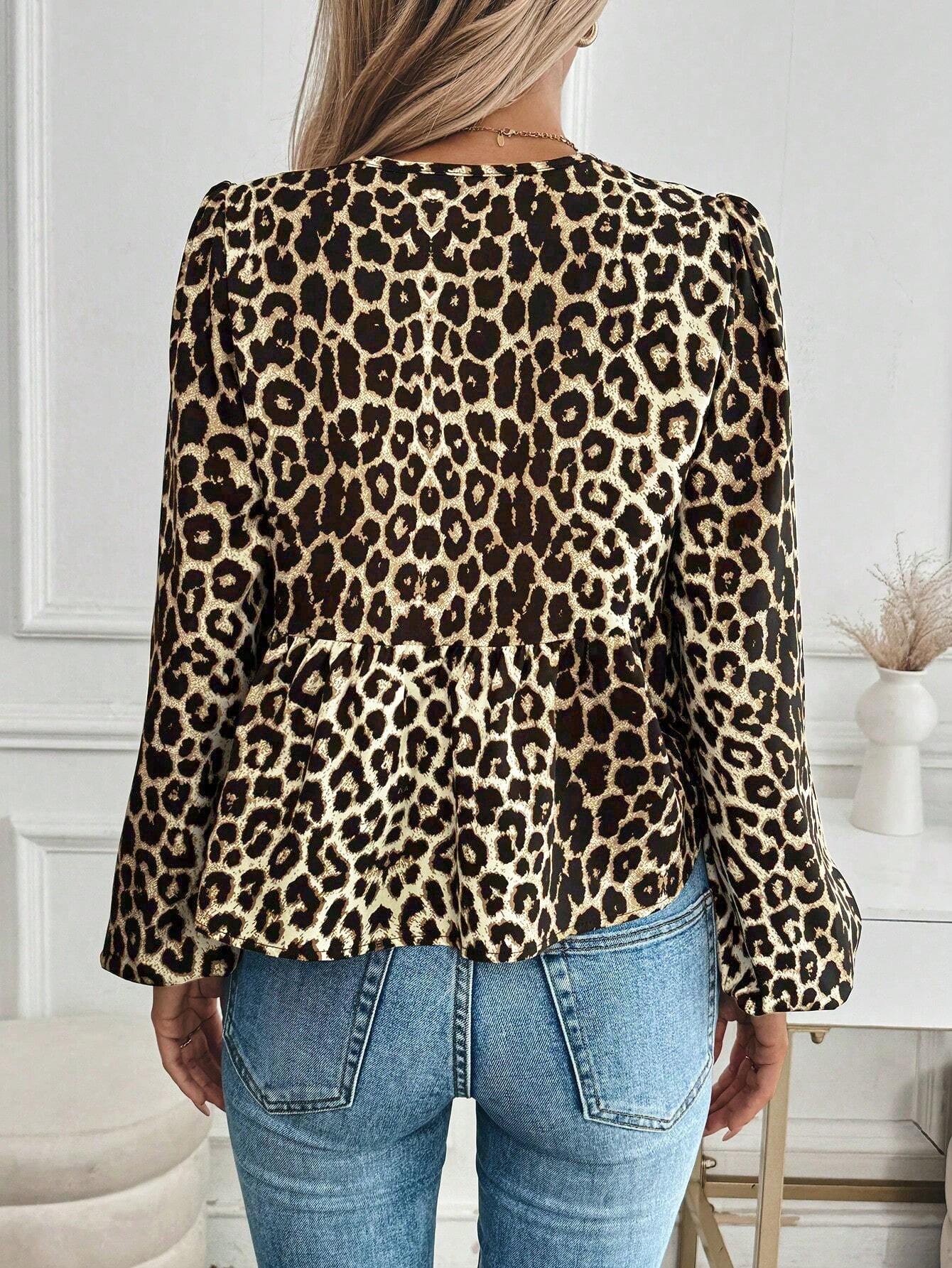 Leopard Print Women's Blouse with Bow Detail – Feminine, Striking &amp; Trend-Conscious