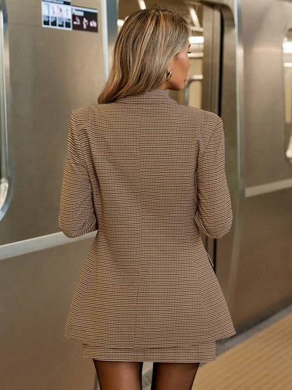 Olive Muse Co-ord™ – Khaki Blazer &amp; Skirt Set Women | Becker's Amsterdam