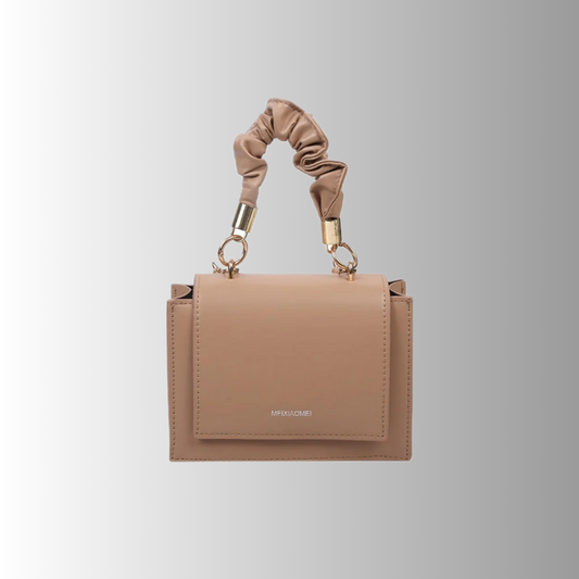Becker's Amsterdam™ - Hasselt Geplooide Lichtbruine Handtas met Handvaten - Handplead Light Brown Handbag