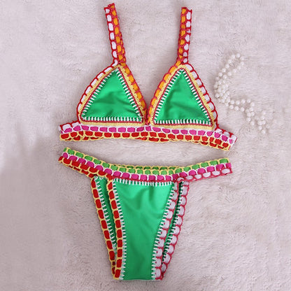 Set di triangoli all'uncinetto Boho - Bikinitop all'uncinetto e slip a bassa vita | Becker Amsterdam