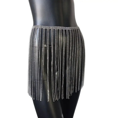 Becker's Amsterdam™- Braziliaanse Festival Kristalachtige Glitterende Mini Rok Met Kwastjes