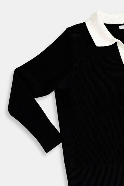 Calira Long Sleeve Polo Women - Kontrastkrage Modern Chic | Beckers Amsterdam