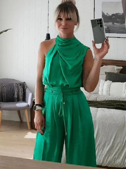 Urban Muse Co-ord™ – Trendy Women's Halter Top &amp; Wide-Leg Pants Set | Becker's Amsterdam