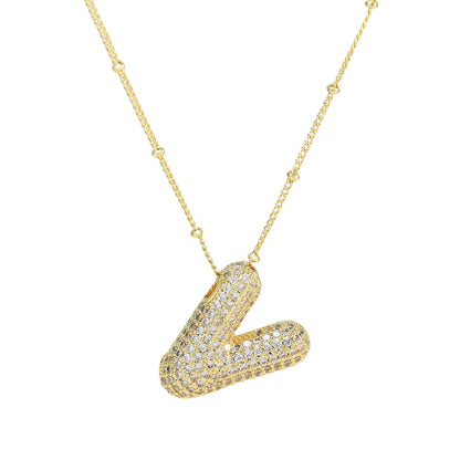 Stella Initial Spark Necklace - Letter hanger with sparkling stones | Becker’s Amsterdam