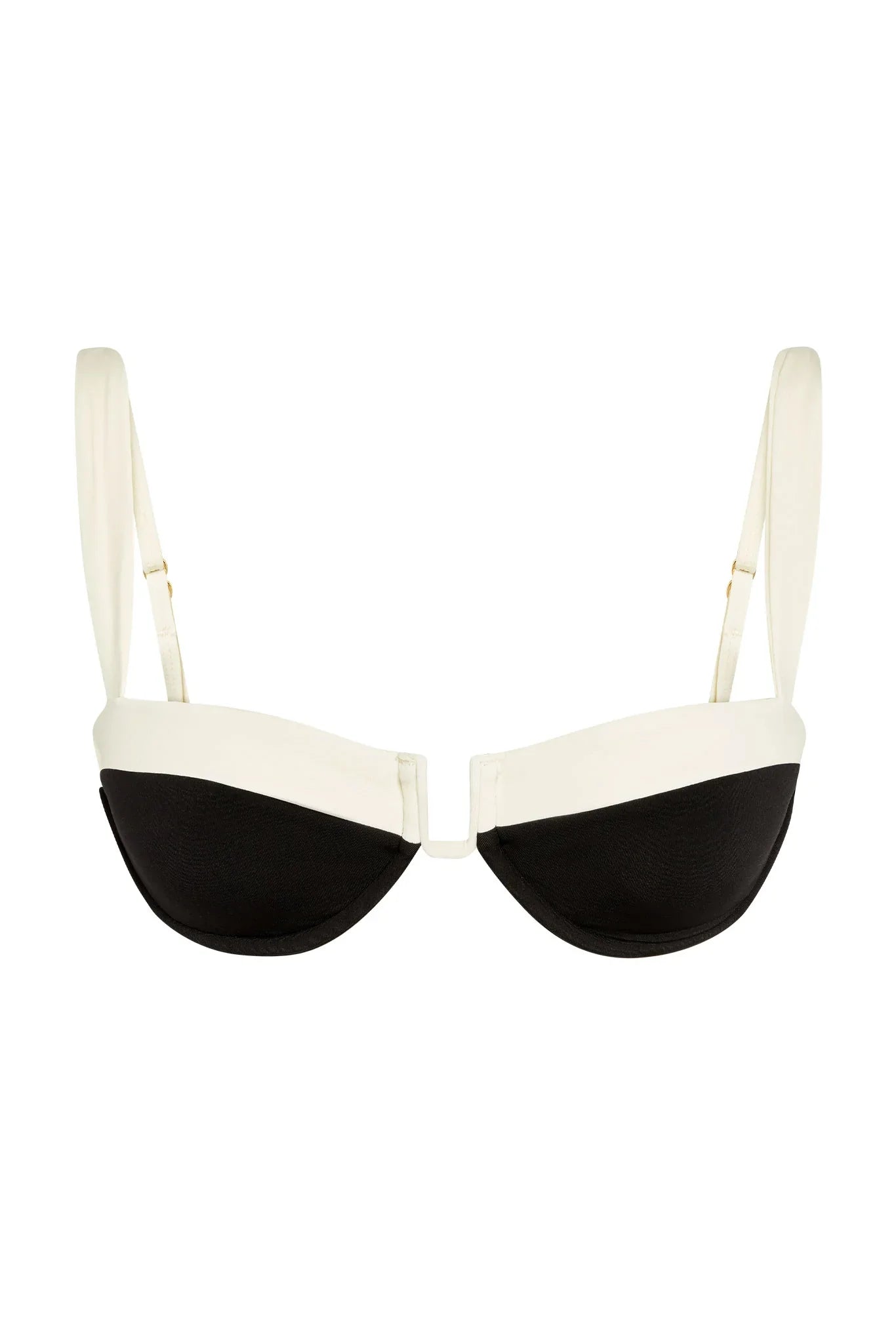 Mytilene Black-White Bikini Set – luxusní bikiny s kontrastními detaily a vysokým střihem | Beckerův Amsterdam