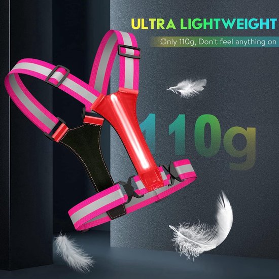 GlowRun Vest™ – LED Running Vest Women Pink | Reflective & Rechargeable