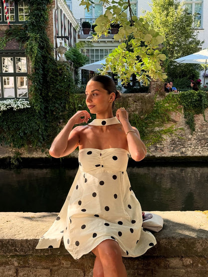 Dolce Polka Dot Mini Jurk – Multifunctioneel Sjaaltje & Zomerse Flair | Becker's Amsterdam